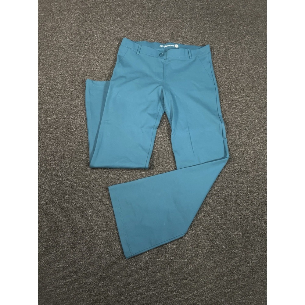 Betabrand Classic Yoga Dress Pants Women Petite Large Wide Leg Flare Blue